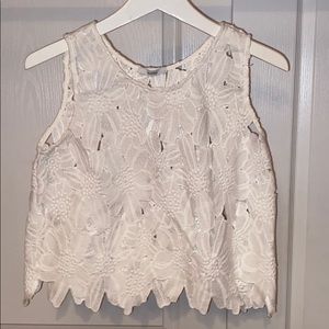 White floral crop top